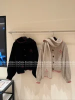 Vivienne Westwood Korean Aesthetic 🪐 2025 Fall/Winter Collection Saturn Embroidered Logo Wool Knit Cardigan with Detachable Scarf - Image 13