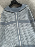 Dior 2025 Early Fall/Winter Collection ⭐️ Hooded Jacquard Letter Logo Cashmere Zip-Front Jacket Knit Cardigan - Image 16