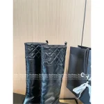 Chanel 2025 Fall/Winter Collection 👢 Quilted Pattern Embossed Logo Imported Genuine Patent Leather Equestrian Boots - Image 18
