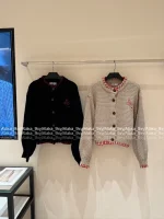 Vivienne Westwood Korean Aesthetic 🪐 2025 Fall/Winter Collection Saturn Embroidered Logo Wool Knit Cardigan with Detachable Scarf - Image 12