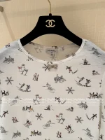 Chanel 2025 Fall/Winter CoCo Ski Collection 🎀 Crystal Bow Logo Round Neck Print Long Sleeve Tee / Mock Neck Top - Image 22