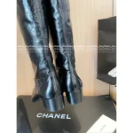 Chanel 2025 Fall/Winter Collection 👢 Quilted Pattern Embossed Logo Imported Genuine Patent Leather Equestrian Boots - Image 16