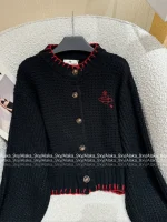 Vivienne Westwood Korean Aesthetic 🪐 2025 Fall/Winter Collection Saturn Embroidered Logo Wool Knit Cardigan with Detachable Scarf - Image 28