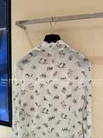 Chanel 2025 Fall/Winter CoCo Ski Collection 🎀 Crystal Bow Logo Round Neck Print Long Sleeve Tee / Mock Neck Top - Image 18