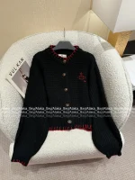 Vivienne Westwood Korean Aesthetic 🪐 2025 Fall/Winter Collection Saturn Embroidered Logo Wool Knit Cardigan with Detachable Scarf - Image 26
