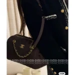 Chanel 2025 Fall/Winter Runway Collection 🐻 Premium Teddy Brown Suede Metal Logo Chain Large Bowling Bag - Image 26