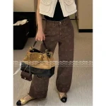 Chanel 2025 Fall/Winter Collection 🐻 Special Enzyme Wash Denim Camellia Print Logo High-Waist Slimming Wide-Leg Jeans for Women - Image 4