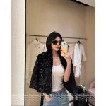 Chanel 2025 Ski Collection ❕ “Most Beautiful Eco-Fur” All-Over Sequin Embroidery Print Logo Lapel 3/4 Sleeve Fur Coat with Silk Lining - Image 7