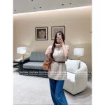 BRUNELLO CUCINELLI Old Money Style 💰 2025 Fall/Winter Collection Mock Neck Cashmere Knit Short Sleeve Belted Top for Women - Image 4