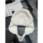 Chanel 2025 Fall/Winter Ski Collection 🤍 Chunky Knit Pineapple Stitch Ushanka Hat - Cashmere/Silk Blend - Image 2