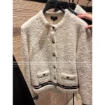 Chanel 2025 Fall/Winter CoCo Neigh Ski Collection 🤍 Teddy Cream Faux Fur Round Neck Kashmir Cashmere/Silk Cardigan & Midi Skirt for Women - Image 13