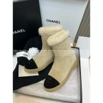 Chanel 2025 Fall/Winter Collection 🐑 Shearling & Wool Ankle Boots Snow Boots for Women - Premium Glossy Suede Upper - Image 12