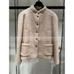Chanel 2025 Fall/Winter Collection 🐑 Imported Shearling Gem Button Stand-Collar Faux Fur Coat / Vest for Women