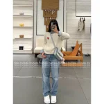 Celine 2025 Early Fall/Winter Collection ♥️ Brooch Logo Round Neck Wool Knit Pullover for Women - Image 2