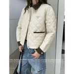 Prada 2025 Early Fall/Winter Collection ▶️ Lapel Classic Badge Logo Pocket Quilted Puffer Coat for Women - Image 13