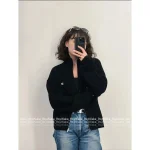 Celine 2025 Early Fall/Winter Collection 🔍 Minimalist Embroidered Logo Zip-Front Wool Knit Cardigan for Women - Image 3