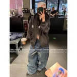 CHROME HEARTS 2025 Fall/Winter Collection 🩶 Brushed Cotton Zip-Front Sanskrit Print Logo Hooded Jacket for Women - Image 9