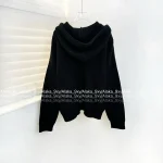 Celine Fall/Winter Must-Have 🖤 2025 Early Fall/Winter Collection Classic Terry Jacquard Logo Hooded Wool Knit Cardigan - Image 9