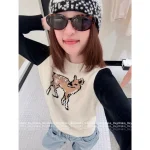 Chanel 2025 Fall/Winter Ski Collection 🦌 Colorblock Reindeer 🫎 Pattern Round Neck Cashmere/Wool Blend Pullover Sweater - Image 15