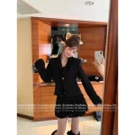 Chanel 2025 Early Fall Collection 🎀 Wool Tweed Lapel Blazer for Women - Artisan Velvet Bow Detail - Image 2