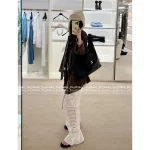 Chanel 2025 Fall/Winter Atelier Collection Runway Style 🖤 Chunky Chain Metal Logo Oversized Hippie Hobo Bag in Imported Matte Soft Calfskin - Image 8