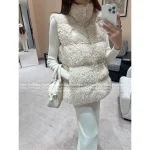 MONCLER Super Warm ~ 🐑 2025 Early Fall/Winter Collection Imported Shearling Down Vest 90% White Duck Down Fill