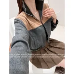miumiu 2025 Early Fall/Winter Collection 🩶 Colorblock Hot Crop Wool Blend Jacket for Women - Image 10