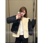 Dior 2025 Early Fall/Winter Collection ☑️ Detachable Two-Piece Design Custom Leather Buckle Shearling Vest Puffer Jacket - Image 5