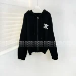 Celine Fall/Winter Must-Have 🖤 2025 Early Fall/Winter Collection Classic Terry Jacquard Logo Hooded Wool Knit Cardigan