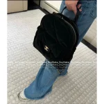 Chanel 2025 Fall/Winter CoCo Neige Ski Collection ❄️ Artisan Imported Silk Velvet Quilted Mini Backpack / Rucksack for Women - Image 5