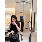 Chanel "Hot Drop 🎀" 2025 Bow & Metal Logo Chain Bag ⛓️ Stunning Jennie-Inspired Style in Imported Genuine Lambskin/Silk Velvet - Image 9