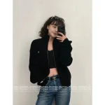 Celine 2025 Early Fall/Winter Collection 🔍 Minimalist Embroidered Logo Zip-Front Wool Knit Cardigan for Women - Image 10