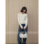 Dior 2025 Fall/Winter Ski Collection ⭐️ Artisan Gold-Thread Embroidered Star Logo Navy Lapel Cashmere Zip-Front Sweater - Image 5