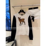 Chanel 2025 Fall/Winter Ski Collection 🦌 Colorblock Reindeer 🫎 Pattern Round Neck Cashmere/Wool Blend Pullover Sweater
