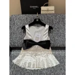 Chanel 2025 Runway Collection 🤍 3D Handmade Butterfly Artisan Pleated Low-Cut Sleeveless Silk Camisole for Women - Image 5