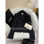 Chanel 2025 Early Fall Collection 🎀 Wool Tweed Lapel Blazer for Women - Artisan Velvet Bow Detail - Image 10