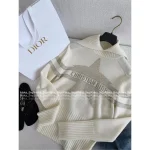 Dior 2025 Fall/Winter Ski Collection 🏔️ Heavyweight Gold-Thread Embroidered Star ⭐️ Logo Navy Lapel Cashmere Pullover - Image 7