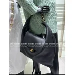 Chanel 2025 Fall/Winter Atelier Collection Runway Style 🖤 Chunky Chain Metal Logo Oversized Hippie Hobo Bag in Imported Matte Soft Calfskin - Image 6