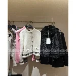 Chanel 2025 Fall/Winter CoCo Neigh Ski Collection 🤍 Teddy Cream Faux Fur Round Neck Kashmir Cashmere/Silk Cardigan & Midi Skirt for Women - Image 10