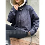 Loewe 2025 Early Fall/Winter Collection 🤠 Heavy Enzyme Wash Hooded Denim Quilted Faux Fur Jacket