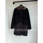 Louis Vuitton 2025 Early Fall/Winter Collection 🔍 Patchwork Hooded Design Wool-Blend Quilted Coat for Women - Mid-Length, Slimming & Elegant