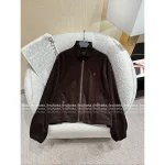 RALPH LAUREN 2025 Early Fall/Winter Collection 🐻 Corduroy Embroidered Logo Mock Neck Zip-Front Jacket for Women - Image 9