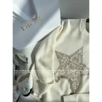 Dior 100% Cashmere ⭐️ 2025 Early Fall/Winter Collection Gold-Thread Embroidered Star Logo Round Neck Cashmere Pullover - Image 21