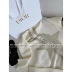 Dior 2025 Fall/Winter Ski Collection 🏔️ Heavyweight Gold-Thread Embroidered Star ⭐️ Logo Navy Lapel Cashmere Pullover - Image 6