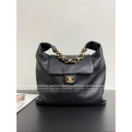 Chanel 2025 Fall/Winter Atelier Collection Runway Style 🖤 Chunky Chain Metal Logo Oversized Hippie Hobo Bag in Imported Matte Soft Calfskin - Image 5