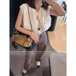 Chanel 2025 Fall/Winter Collection 🐻 Special Enzyme Wash Denim Camellia Print Logo High-Waist Slimming Wide-Leg Jeans for Women - Image 8