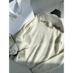 Dior 100% Cashmere ⭐️ 2025 Early Fall/Winter Collection Gold-Thread Embroidered Star Logo Round Neck Cashmere Pullover - Image 20