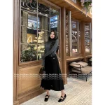 Prada 2025 Early Fall/Winter Collection ▶️ Genuine Leather Logo Accent High-Waist Slimming Artisan Pleated Midi/Maxi Skirt for Women - Image 9