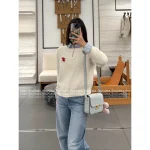 Celine 2025 Early Fall/Winter Collection ♥️ Brooch Logo Round Neck Wool Knit Pullover for Women - Image 8