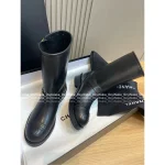 Chanel Vintage Vintage Series 🔍©️©️ Metal Button Embellished Embroidered Letter Logo Imported Calfskin Leather Ankle Boots for Women - Image 11